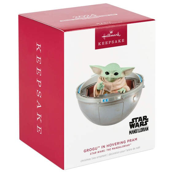 Star Wars: The Mandalorian Grogu in Hovering Pram With Light Sound and Motion Hallmark Keepsake Ornament