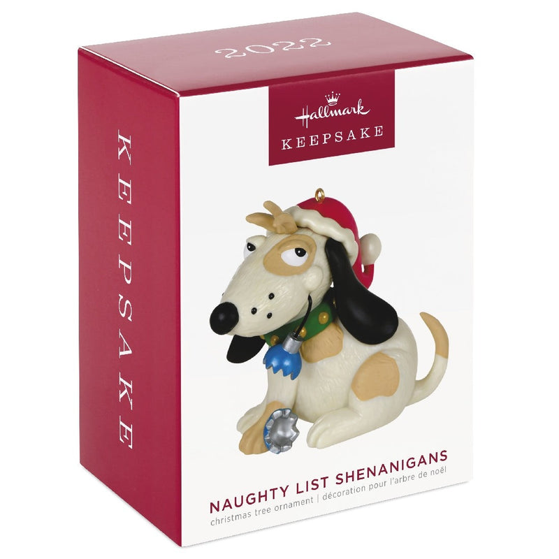 Naughty List Shenanigans Dog 2022 Hallmark Keepsake Ornament