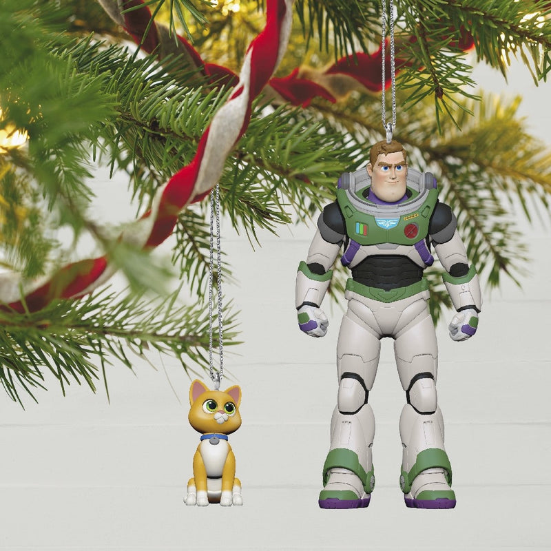 Disney Pixar Lightyear Buzz Lightyear and Sox 2022 Hallmark Keepsake Ornaments Set of 2