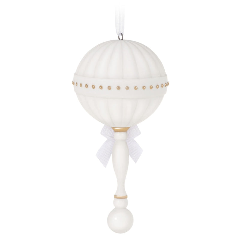 Baby's First Christmas Rattle 2023 Porcelain Hallmark Keepsake Ornament