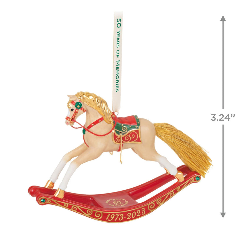 50 Years of Memories Rocking Horse Special Edition Porcelain Hallmark Keepsake Ornament