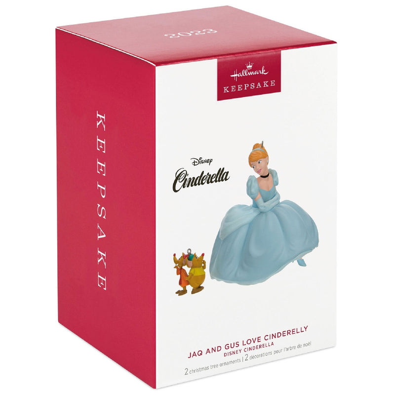 Disney Cinderella Jaq and Gus Love Cinderelly Hallmark Keepsake Ornament Set