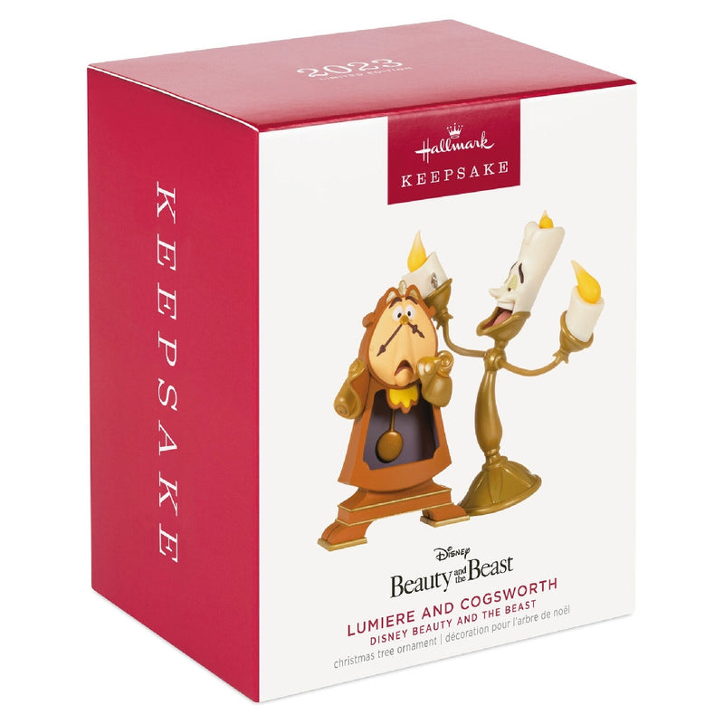 Disney Beauty and the Beast Lumiere and Cogsworth Hallmark Keepsake Ornament