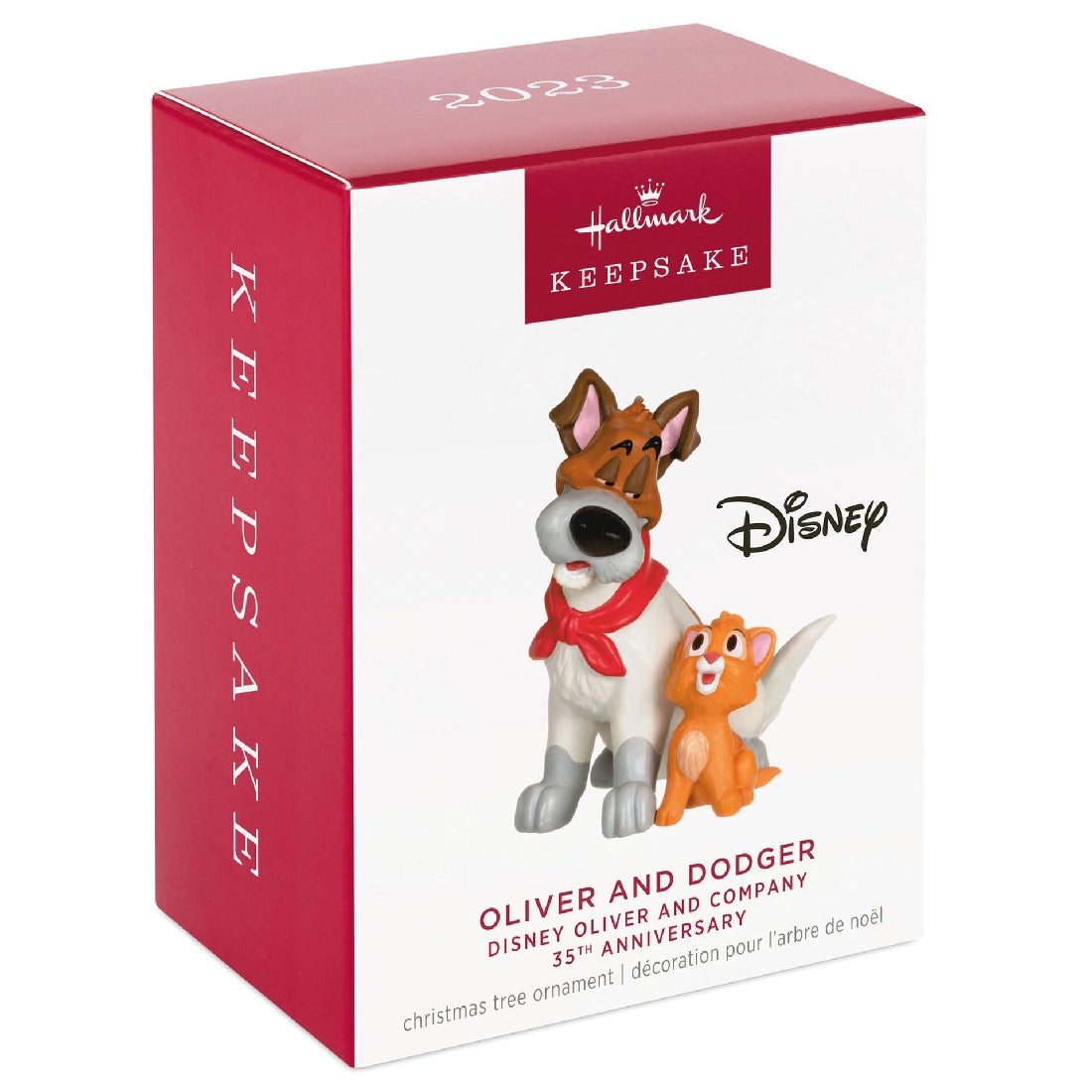 Disney Oliver and Company 35th Anniversary Oliver and Dodger 2023 Hallmark Keepsake Ornament
