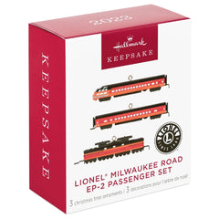 LIONEL Milwaukee Road EP-2 Passenger Miniature Hallmark Keepsake Ornament Set