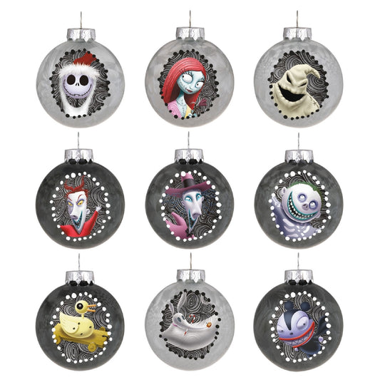 Disney Tim Burton's The Nightmare Before Christmas Halloween Town 2023 Hallmark Keepsake Ornament Set