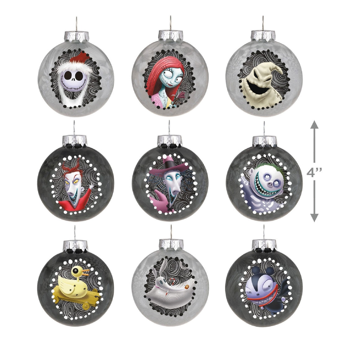Disney Tim Burton's The Nightmare Before Christmas Halloween Town 2023 Hallmark Keepsake Ornament Set