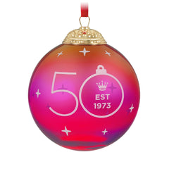 50th Anniversary Christmas Commemorative Special Edition Glass and Metal Hallmark Keepsake Ornament