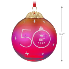 50th Anniversary Christmas Commemorative Special Edition Glass and Metal Hallmark Keepsake Ornament