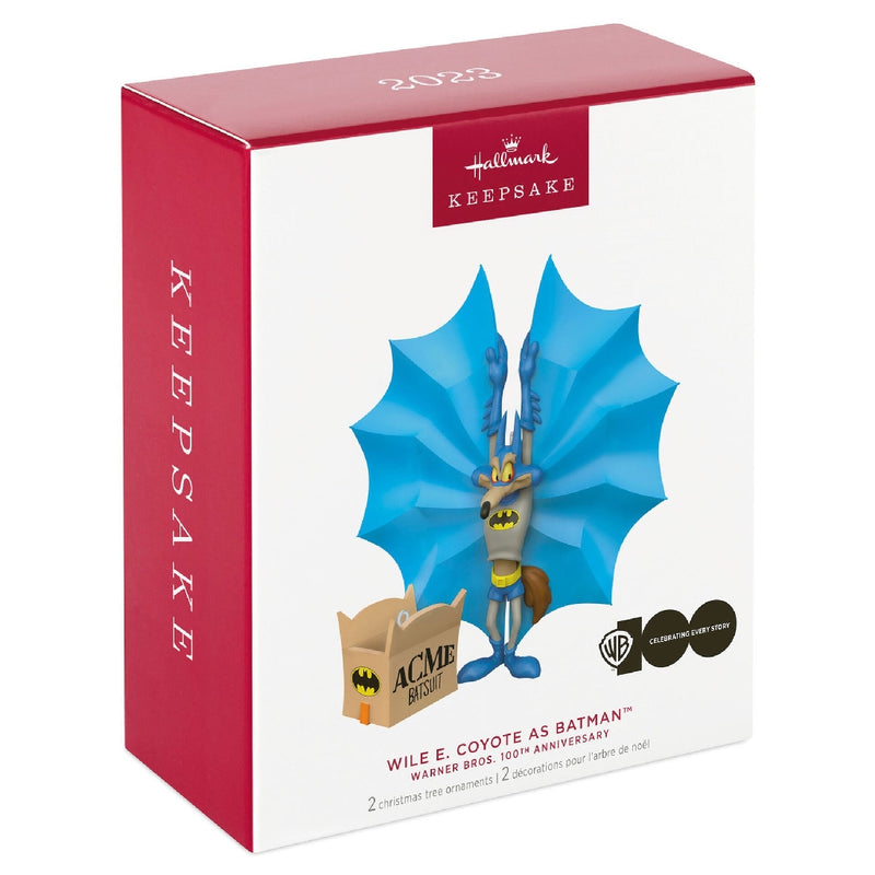 Looney Tunes Wile E. Coyote as Batman Set of 2 Hallmark Keepsake Ornaments