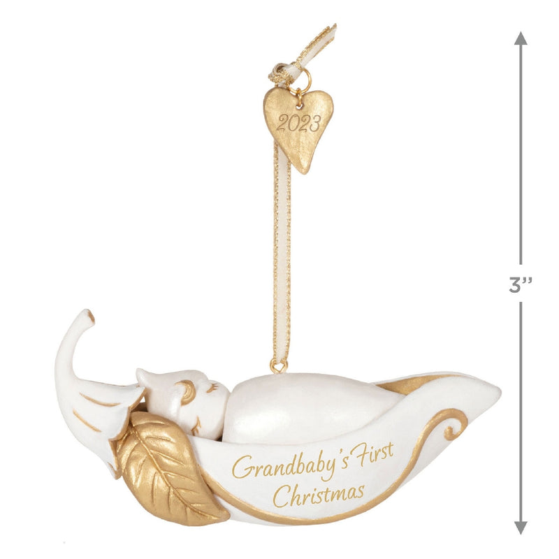 Grandbaby's First Christmas Pea in a Pod 2023 Porcelain Hallmark keepsake Ornament