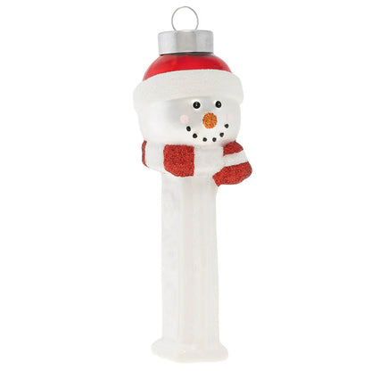 kat + annie Snowman Pez Dispenser Glass Christmas Ornament