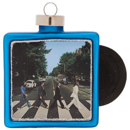 kat + annie Abbey Road Album Cover Glass Christmas Ornament