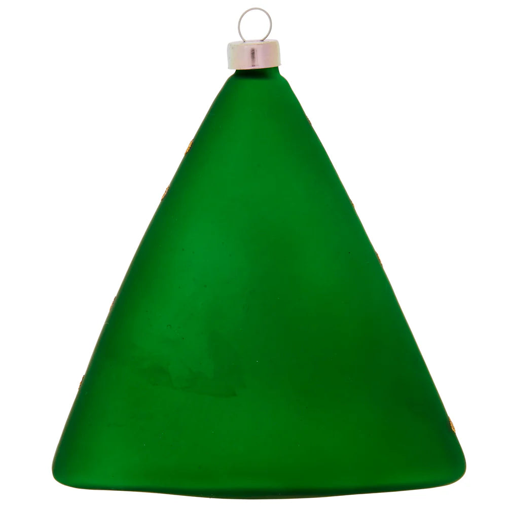 kat + annie Tinsel Triangle Tree Glass Christmas Ornament