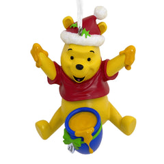 Disney Santa Winnie the Pooh With Honey Pot Hallmark Resin Ornament