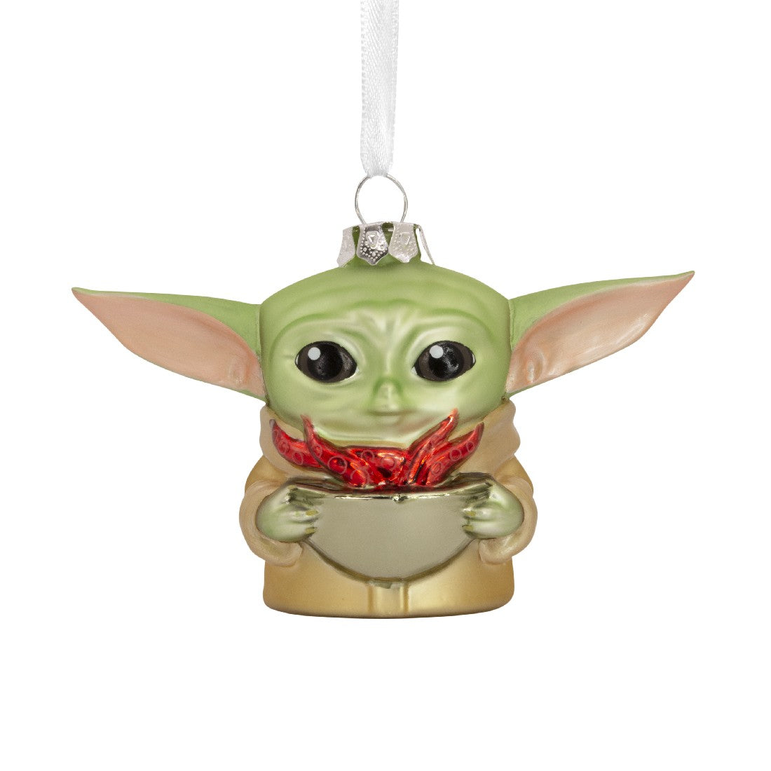 Star Wars: The Mandalorian Grogu Holding Cup Hallmark Blown Glass Ornament