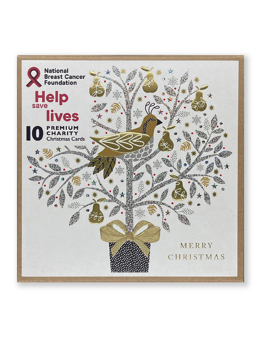 Breast Cancer Foundation Partridge Pear Tree Charity Boxed Christmas Cards