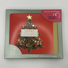McGrath Foundation Tree on Red Charity Boxed Christmas Cards