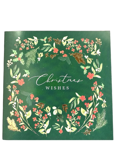 McGrath Foundation Green Foliage Wreath Charity Boxed Christmas Cards