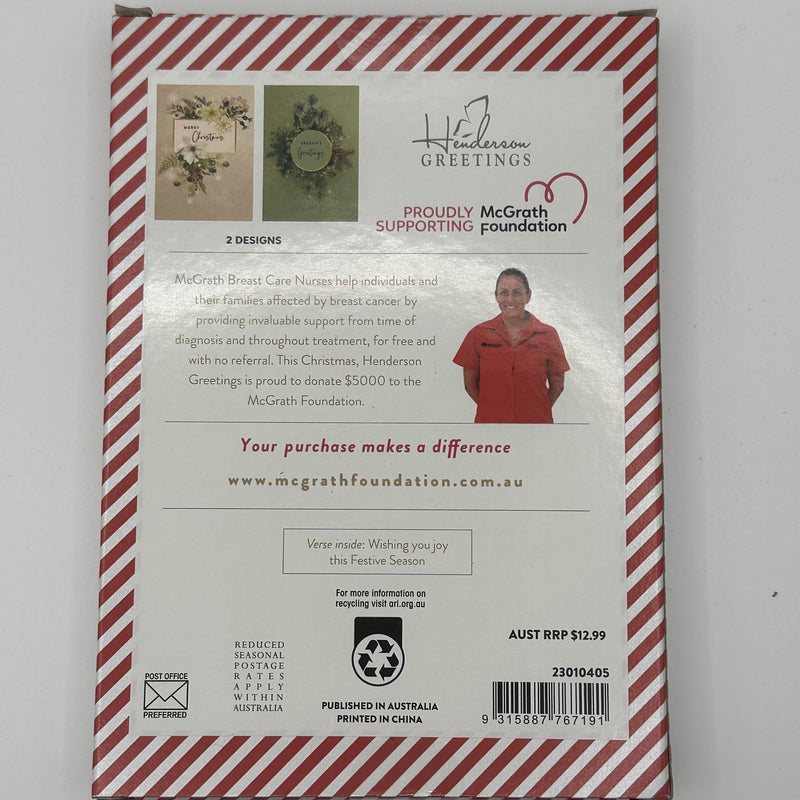 McGrath Foundation Merry Christmas Neutral Charity Boxed Christmas Cards