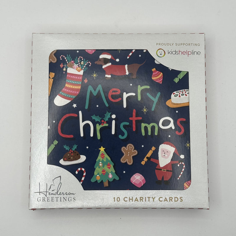 Kids Helpline Merry on Blue Charity Boxed Christmas Cards