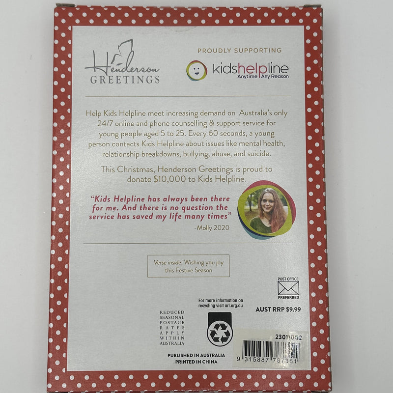 Kids Helpline Floral Bauble Charity Boxed Christmas Cards