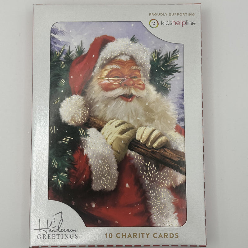 Kids Helpline Santa with Tree Charity Boxed Christmas Cards