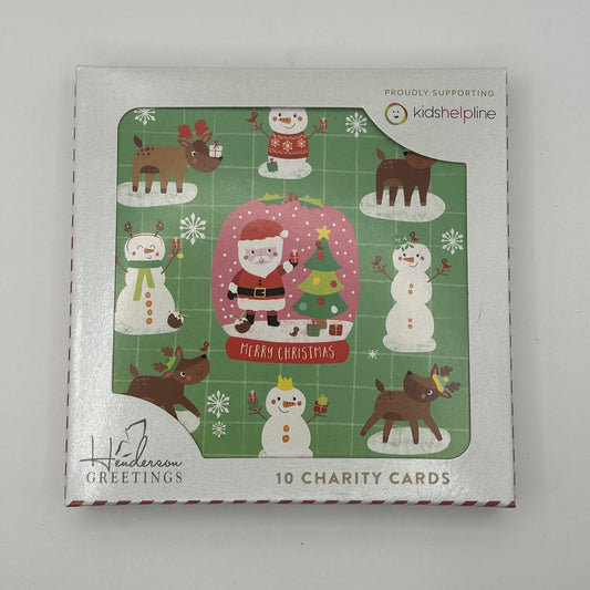 Kids Helpline Santa in Snow Globe Charity Boxed Christmas Cards