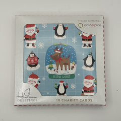 Kids Helpline Reindeer in Snow Globe Charity Boxed Christmas Cards