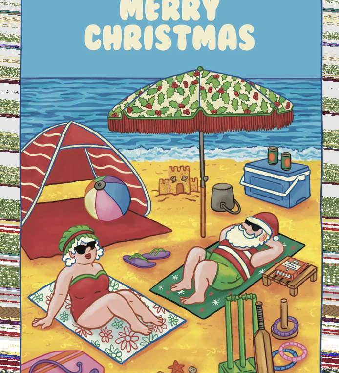 Kids Helpline Santa Beach Day Charity Boxed Christmas Cards