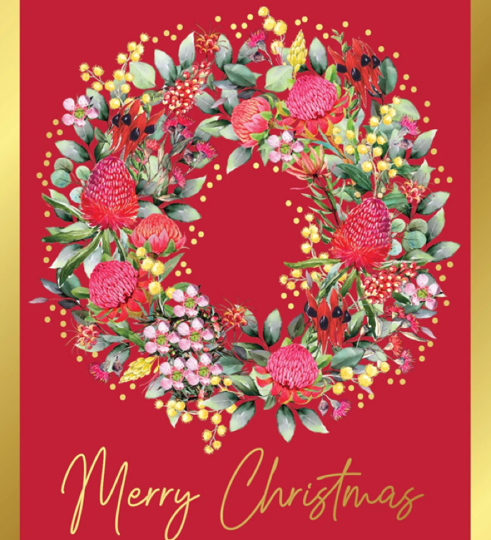 Kids Helpline Aussie Wreath Charity Boxed Christmas Cards