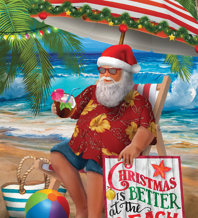 Kids helpline Santa on Beach Charity Boxed Christmas Cards