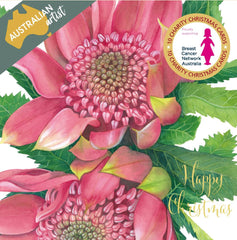 Breast Cancer Network Australia Pink Waratahs Charity Boxed Christmas Cards