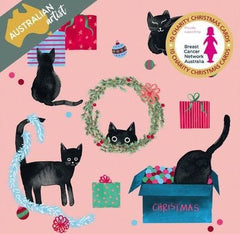 Breast Cancer Network Australia Mischief Kitty Charity Boxed Christmas Cards