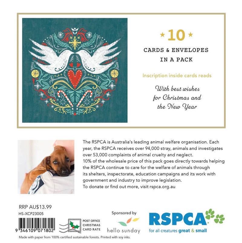 RSPCA Two Doves Charity Boxed Christmas Cards