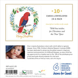 Jeans for Genes Parrot Wreath Charity Boxed Christmas Cards