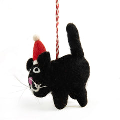 Cat Blackie Felt Christmas Decoration