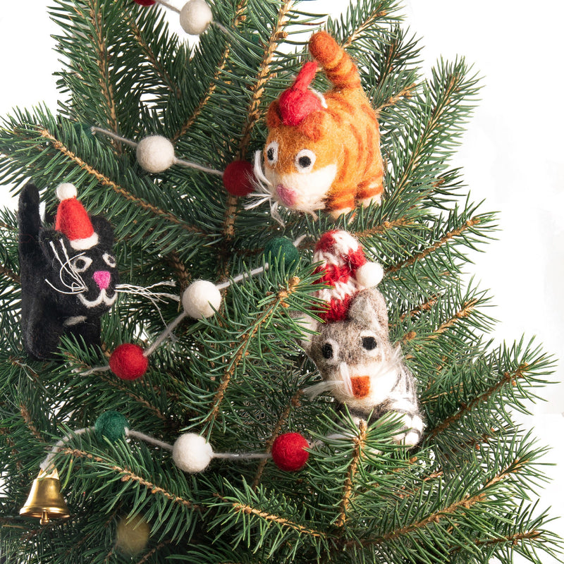Cat Blackie Felt Christmas Decoration