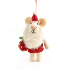 Mouse Santa Felt Christmas Decoration