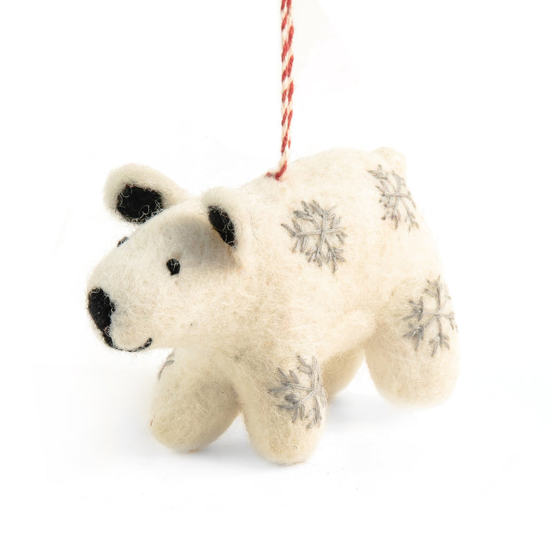 Polar Bear Penelope Felt Christmas Decoration