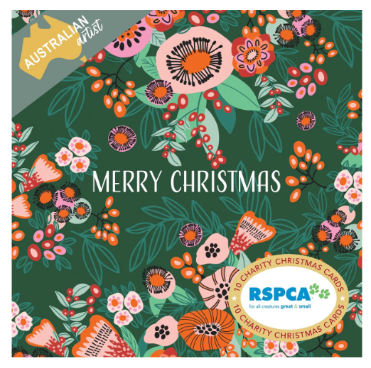 RSPCA Christmas Flowers Charity Boxed Christmas Cards