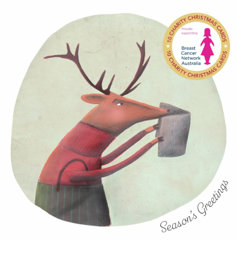 Breast Cancer Network Australia Reindeer Charity Boxed Christmas Cards