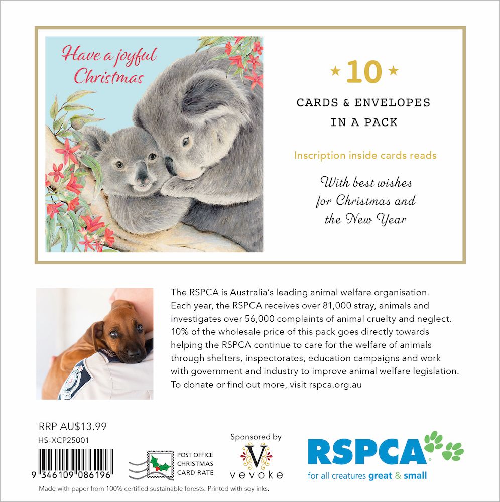 RSPCA Joyful Koala Charity Boxed Christmas Cards