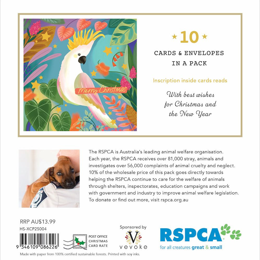RSPCA Cockatoo Charity Boxed Christmas Cards