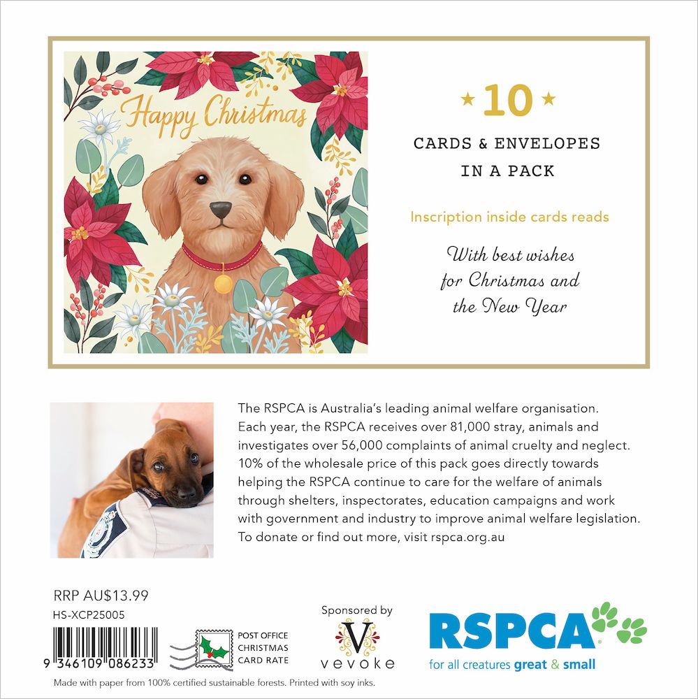 RSPCA Christmas Dog Charity Boxed Christmas Cards