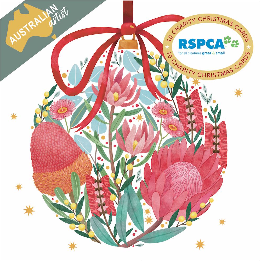 RSPCA Floral Bauble Charity Boxed Christmas Cards