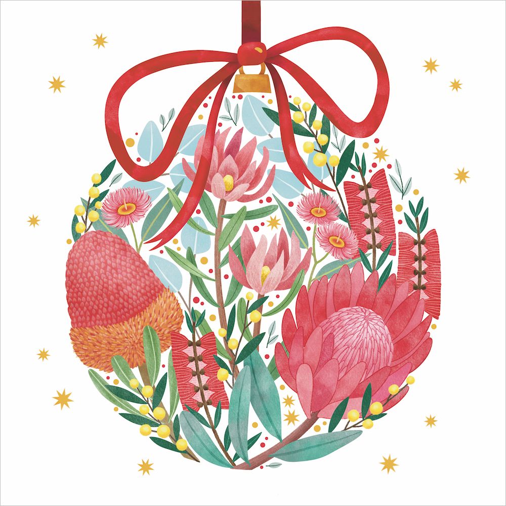 RSPCA Floral Bauble Charity Boxed Christmas Cards