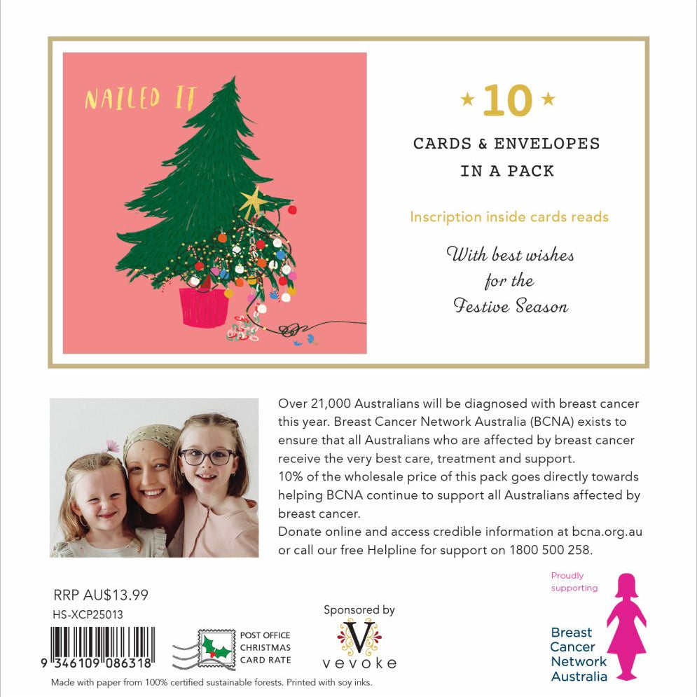 Breast Cancer Network Australia Nailed It Charity Boxed Christmas Cards