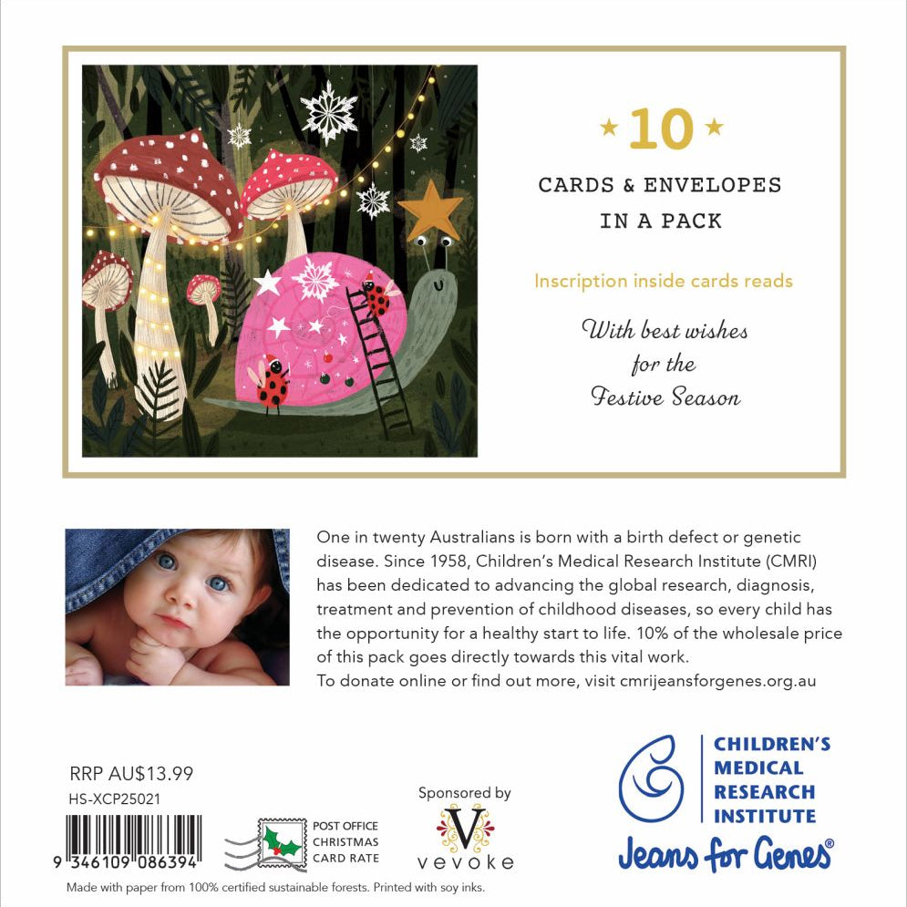 Jeans for Genes Mushroom Forest Charity Boxed Christmas Cards