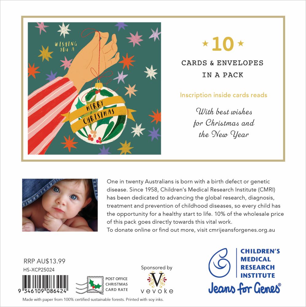 Jeans for Genes Bauble Magic Charity Boxed Christmas Cards